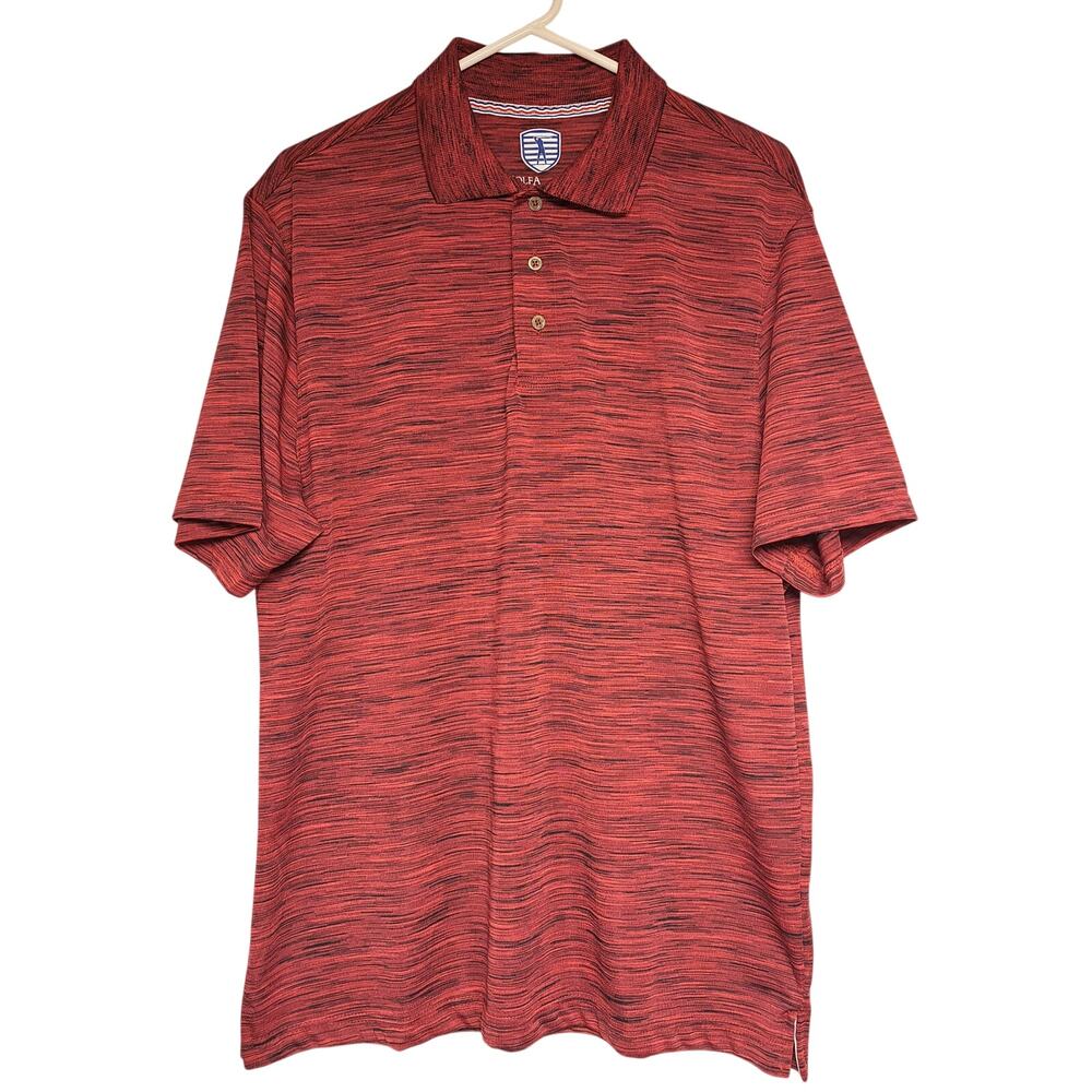 Golf America Polo Shirt MENS LARGE Red Black Heather Quick Dry Performance Dad